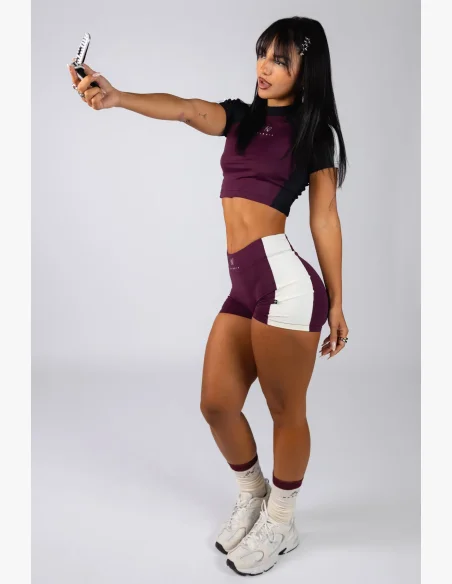 NEBBIA Crop top BLOCK 97 bordový