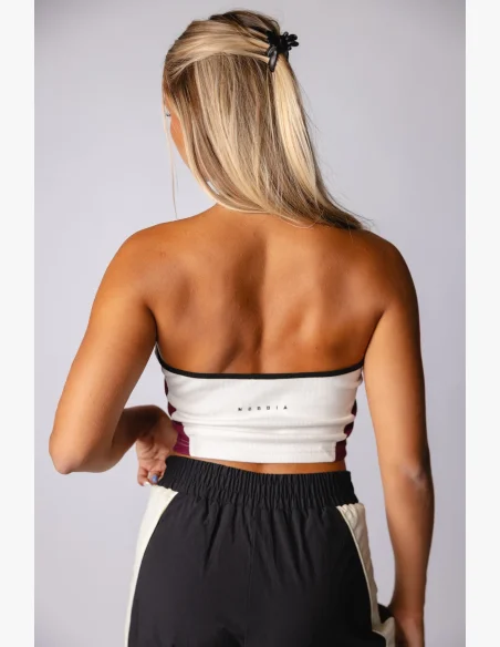 NEBBIA Žebrovaný halter top BLOCK 97 krémový