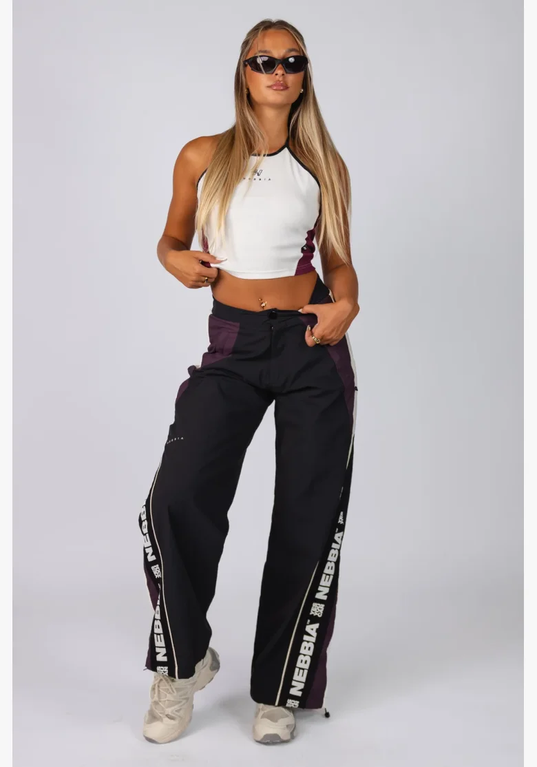NEBBIA Žebrovaný halter top BLOCK 97 krémový