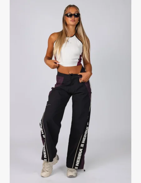 NEBBIA Žebrovaný halter top BLOCK 97 krémový
