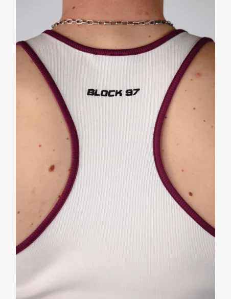 NEBBIA Žebrované tílko BLOCK 97 krémové