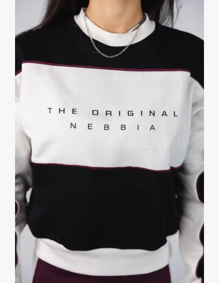 NEBBIA Mikina BLOCK 97 černo-bílá