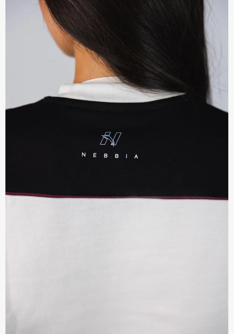 NEBBIA Mikina BLOCK 97 černo-bílá