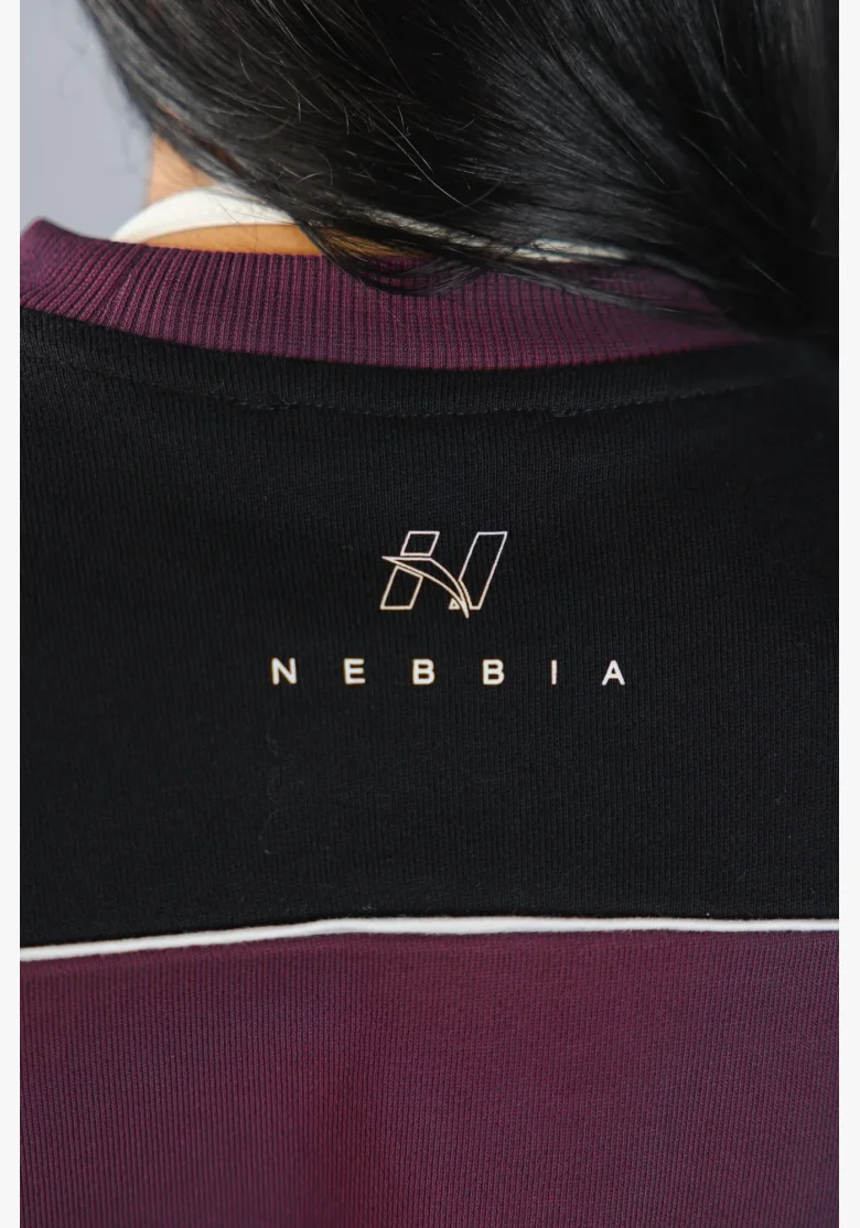NEBBIA Mikina BLOCK 97 černo-bordová