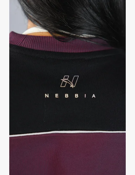NEBBIA Mikina BLOCK 97 černo-bordová