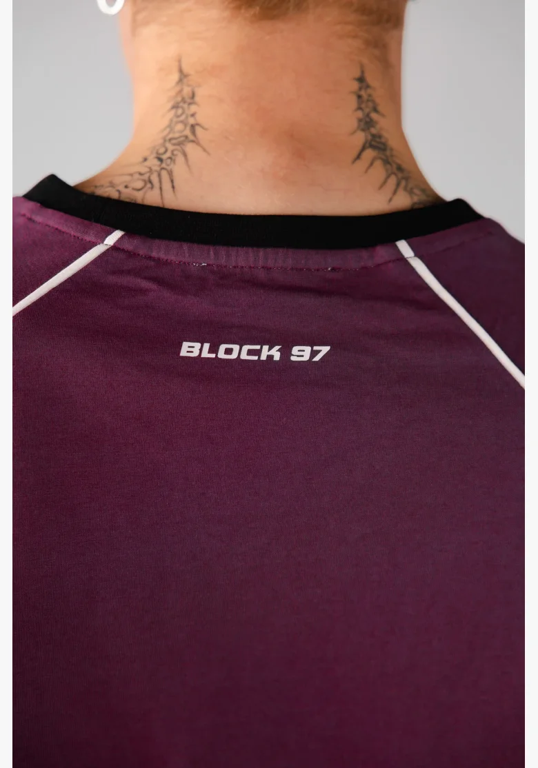 NEBBIA Tričko s krátkým rukávem BLOCK 97 bordové