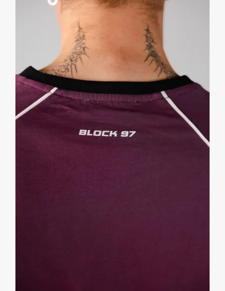 NEBBIA Tričko s krátkým rukávem BLOCK 97 bordové
