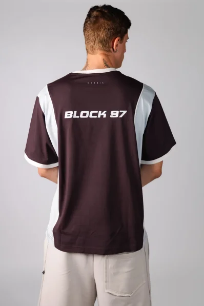 NEBBIA Y2K tričko BLOCK 97 hnedé 2
