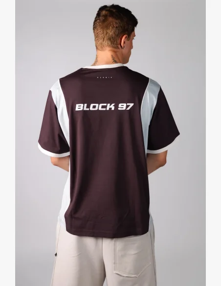 NEBBIA Y2K tričko BLOCK 97 hnedé