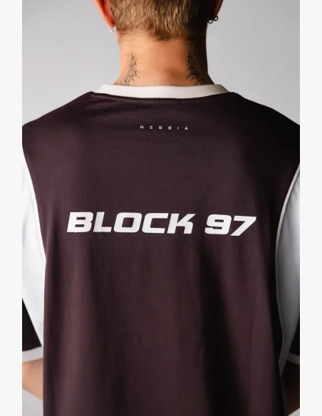 NEBBIA Y2K tričko BLOCK 97 hnedé