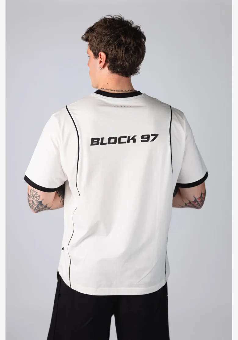 NEBBIA Y2K tričko BLOCK 97 krémové