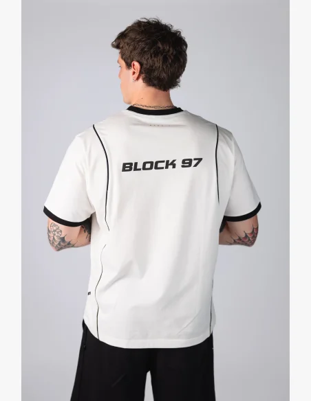 NEBBIA Y2K tričko BLOCK 97 krémové