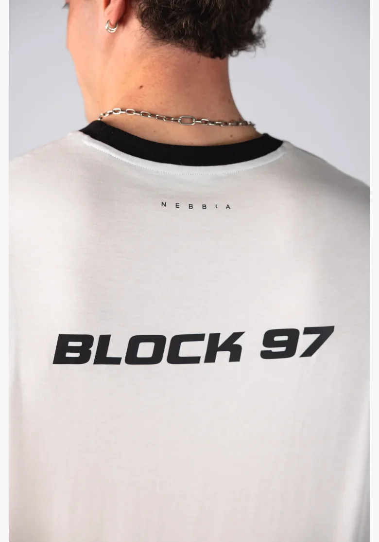 NEBBIA Y2K tričko BLOCK 97 krémové