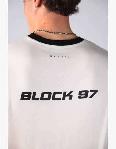 NEBBIA Y2K tričko BLOCK 97 krémové
