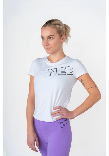 NEBBIA FIT Activewear funkční tričko s krátkým rukávem bílá