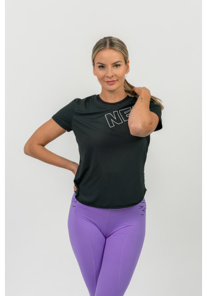 NEBBIA FIT Activewear funkční tričko s krátkým rukávem černá