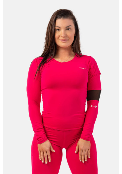 NEBBIA Funkční tričko Smart Pocket s dlouhým rukávem růžová