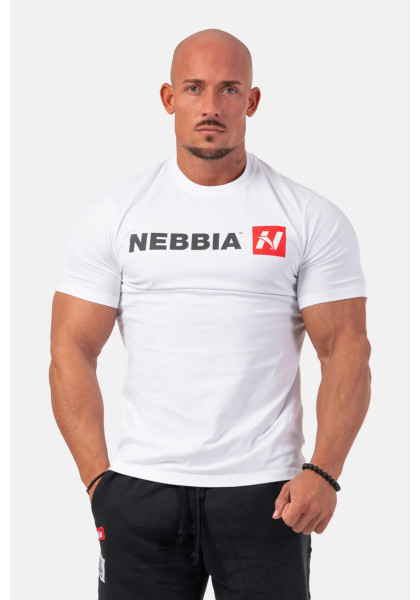 NEBBIA Red "N" tričko bílá