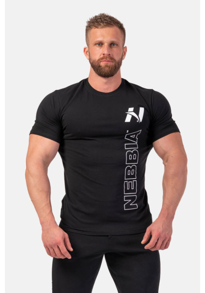 NEBBIA Vertical Logo NEBBIA tričko černá