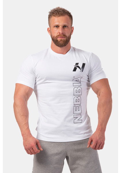 NEBBIA Vertical Logo NEBBIA tričko bílá