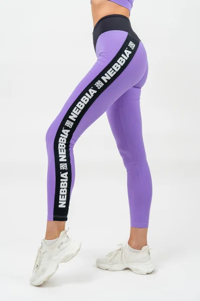 NEBBIA • Legíny s vysokým pasem ICONIC lila • Nebshop.cz
