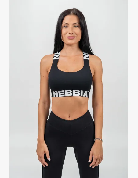 NEBBIA • Sportovní podprsenka se střední oporou ICONIC černá • Nebshop.cz