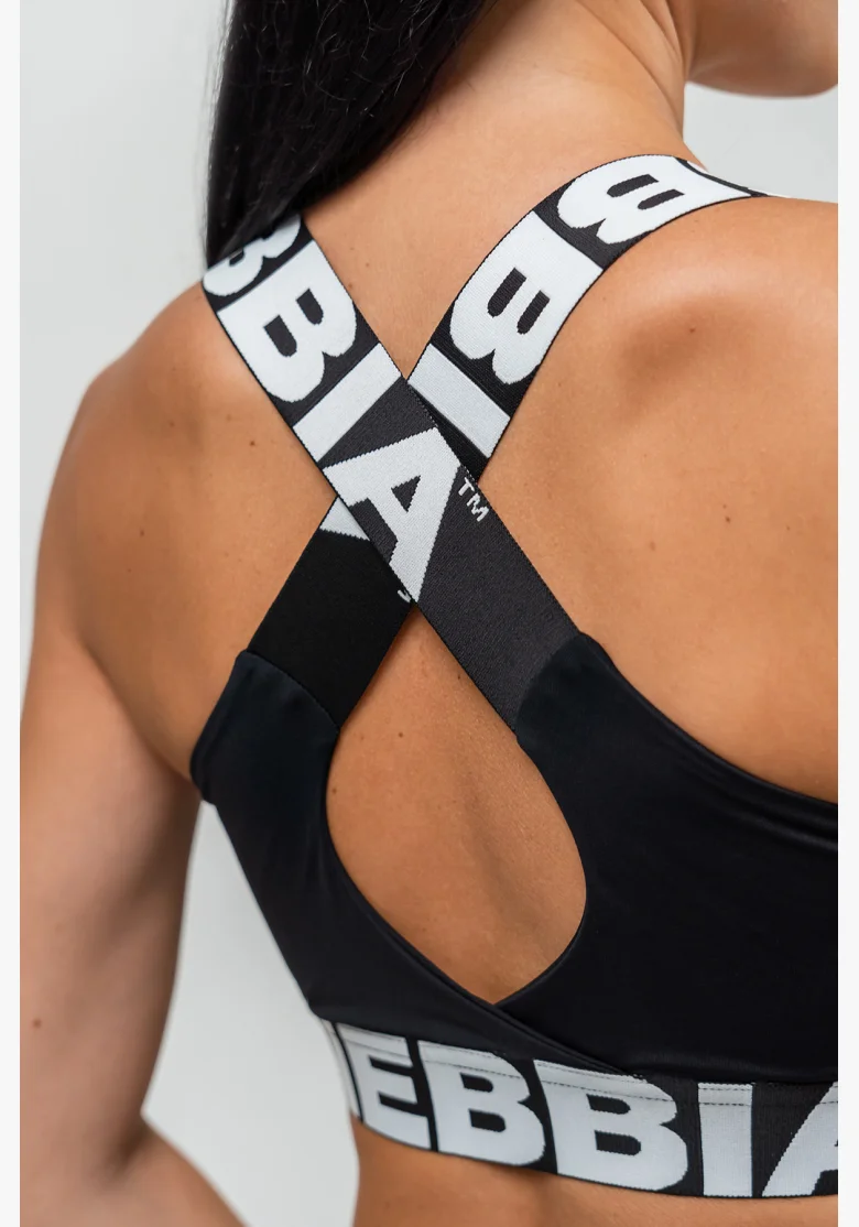 NEBBIA • Sportovní podprsenka se střední oporou ICONIC černá • Nebshop.cz
