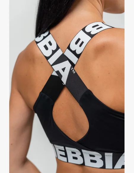 NEBBIA • Sportovní podprsenka se střední oporou ICONIC černá • Nebshop.cz