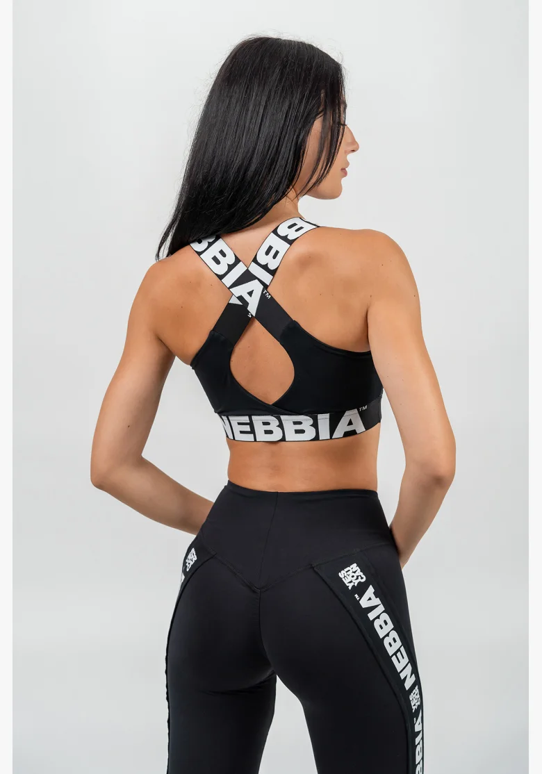 NEBBIA • Sportovní podprsenka se střední oporou ICONIC černá • Nebshop.cz