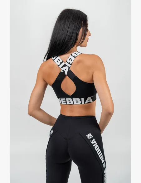 NEBBIA • Sportovní podprsenka se střední oporou ICONIC černá • Nebshop.cz