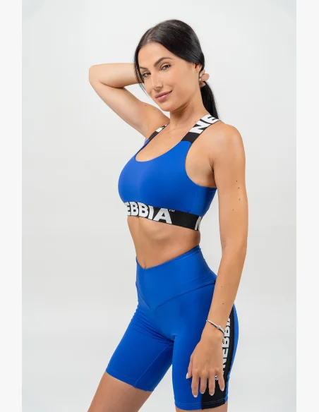 NEBBIA • Sportovní podprsenka se střední oporou ICONIC modrá • Nebshop.cz