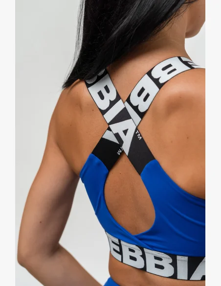 NEBBIA • Sportovní podprsenka se střední oporou ICONIC modrá • Nebshop.cz
