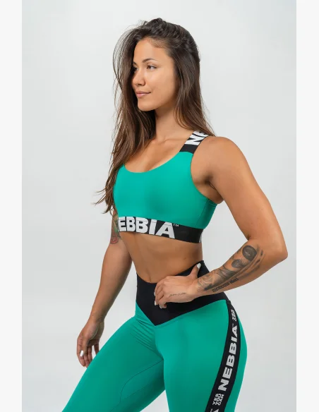 NEBBIA • Sportovní podprsenka se střední oporou ICONIC zelená • Nebshop.cz