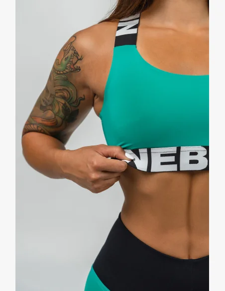 NEBBIA • Sportovní podprsenka se střední oporou ICONIC zelená • Nebshop.cz
