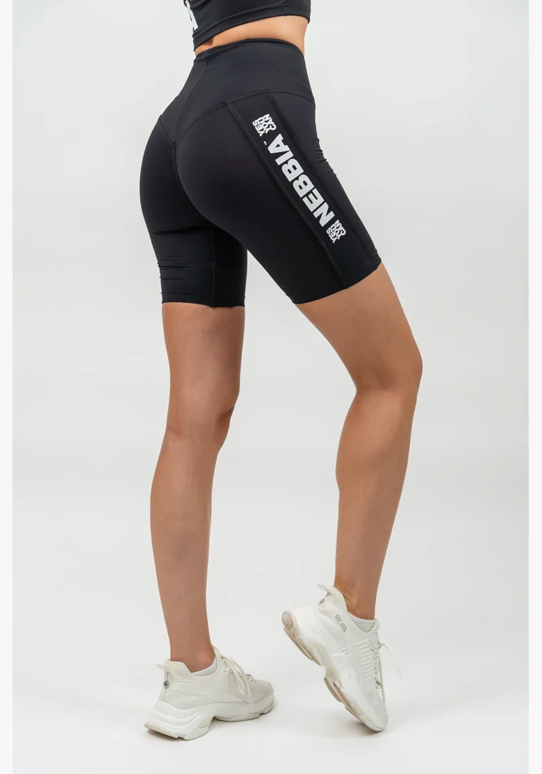 NEBBIA • Cyklistické šortky s vysokým pasem ICONIC černá • Nebshop.cz
