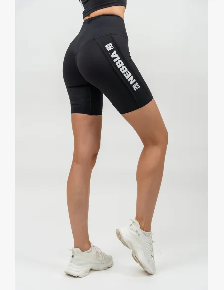 NEBBIA • Cyklistické šortky s vysokým pasem ICONIC černá • Nebshop.cz