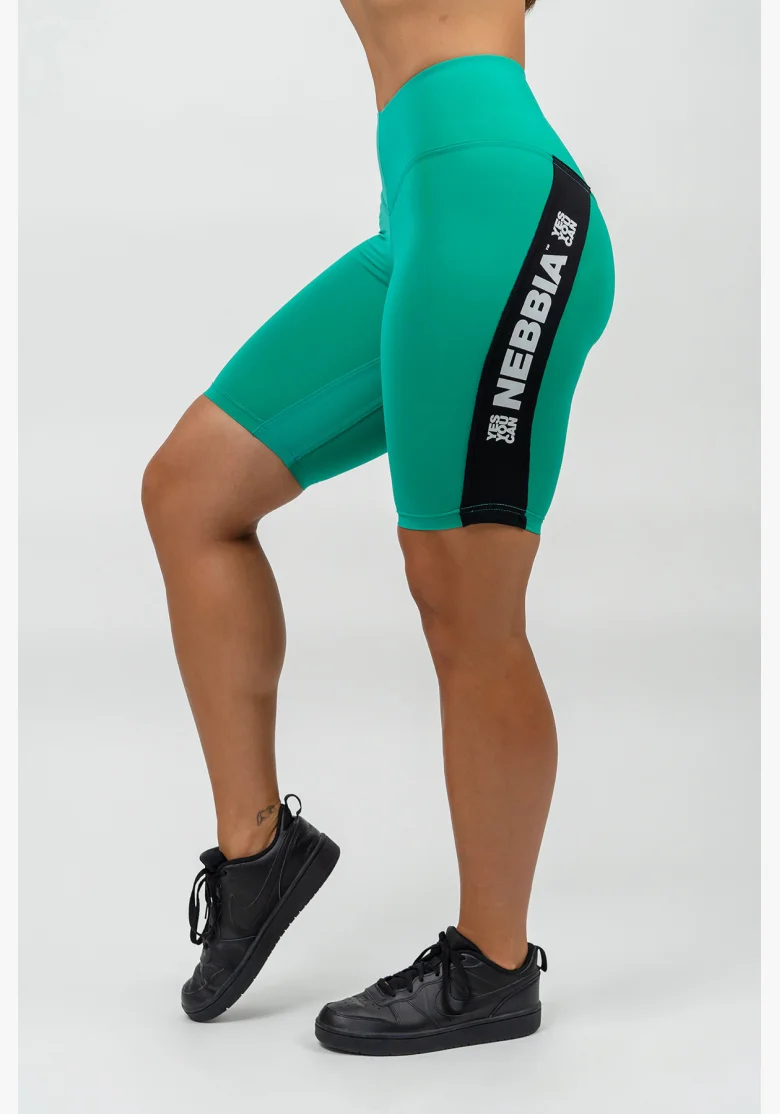NEBBIA • Cyklistické šortky s vysokým pasem ICONIC zelená • Nebshop.cz