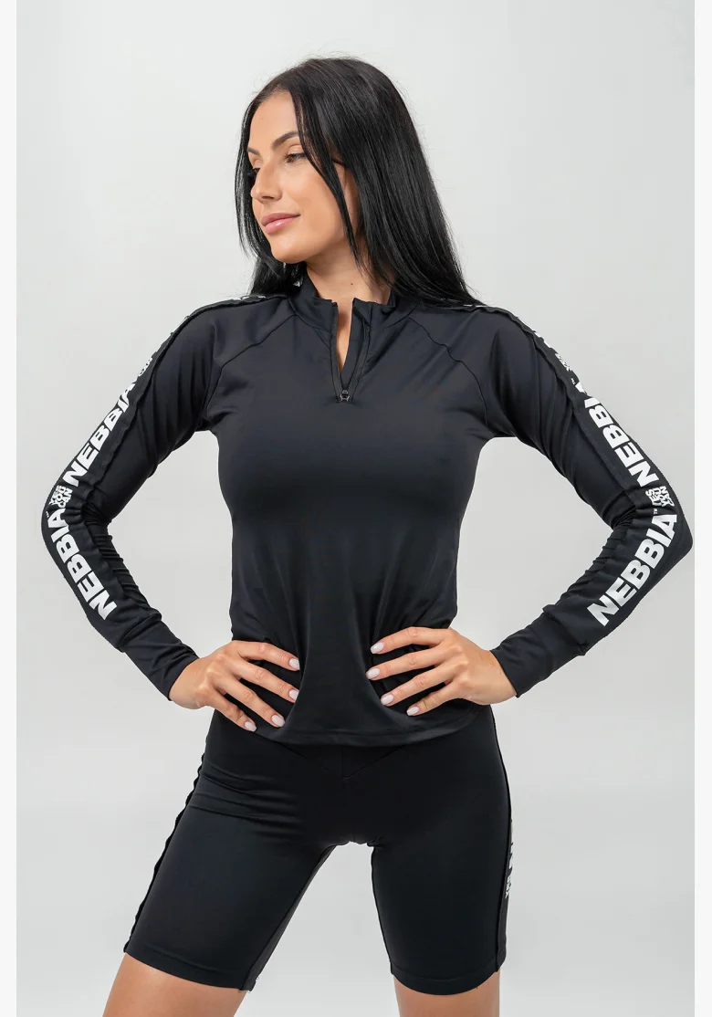 NEBBIA • Sportovní top s dlouhým rukávem WINNER černá • Nebshop.cz