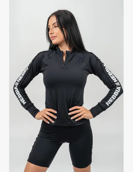 NEBBIA • Sportovní top s dlouhým rukávem WINNER černá • Nebshop.cz