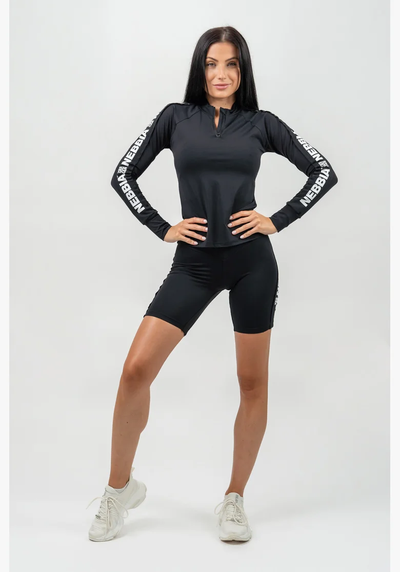NEBBIA • Sportovní top s dlouhým rukávem WINNER černá • Nebshop.cz