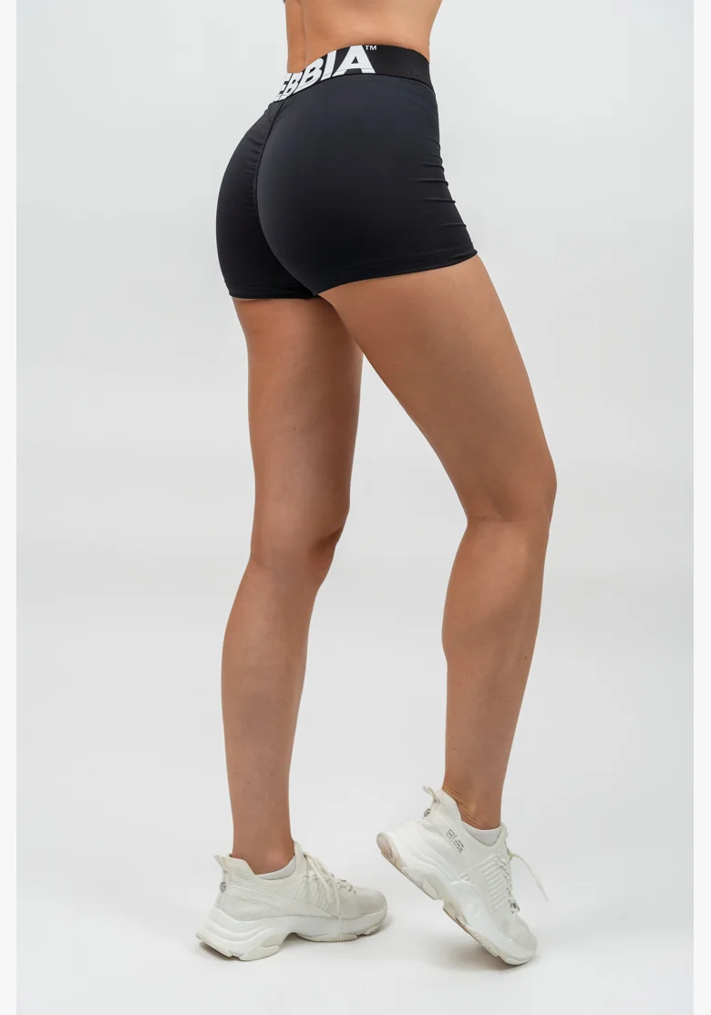 NEBBIA • Fitness šortky s vysokým pasem GLUTE PUMP černá • Nebshop.cz