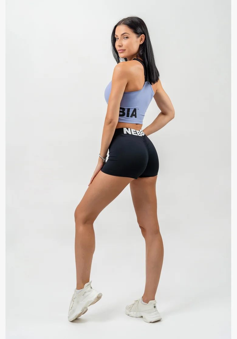 NEBBIA • Fitness šortky s vysokým pasem GLUTE PUMP černá • Nebshop.cz
