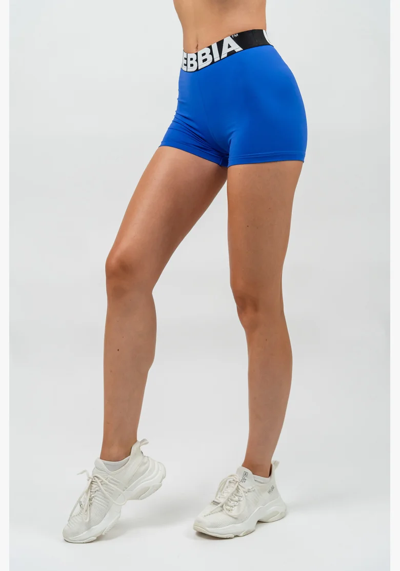 NEBBIA • Fitness šortky s vysokým pasem GLUTE PUMP modrá • Nebshop.cz