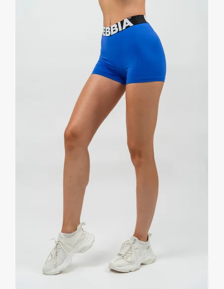 NEBBIA • Fitness šortky s vysokým pasem GLUTE PUMP modrá • Nebshop.cz