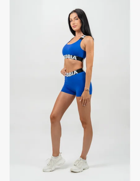 NEBBIA • Fitness šortky s vysokým pasem GLUTE PUMP modrá • Nebshop.cz