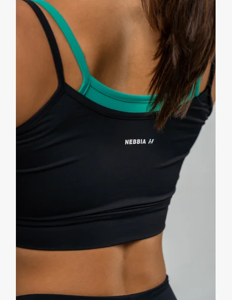 NEBBIA • Dvouvrstvá sportovní podprsenka FLEX černá • Nebshop.cz