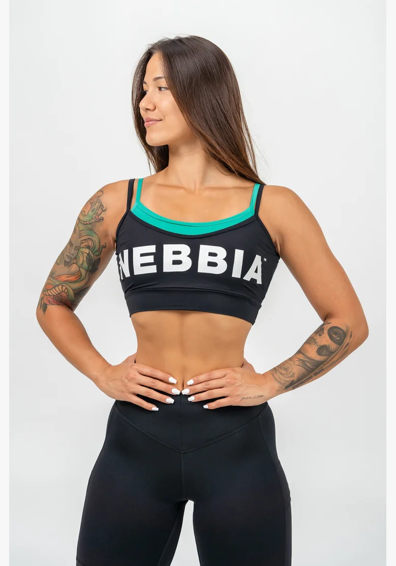 NEBBIA • Dvouvrstvá sportovní podprsenka FLEX černá • Nebshop.cz