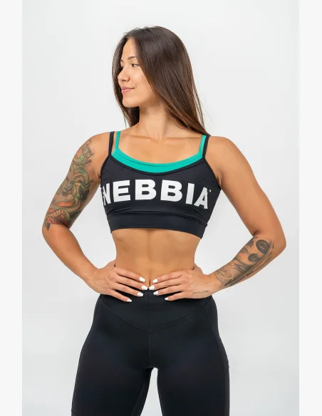 NEBBIA • Dvouvrstvá sportovní podprsenka FLEX černá • Nebshop.cz