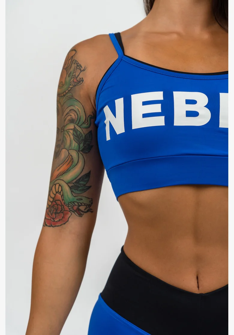 NEBBIA • Dvouvrstvá sportovní podprsenka FLEX modrá • Nebshop.cz