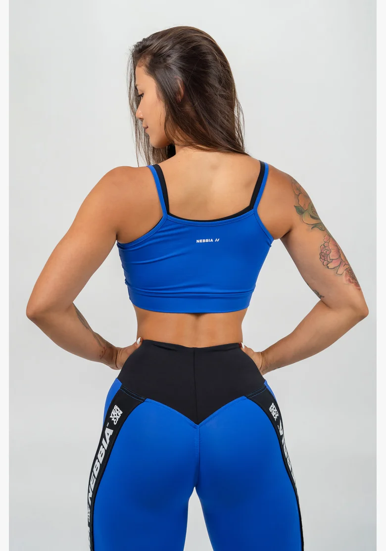NEBBIA • Dvouvrstvá sportovní podprsenka FLEX modrá • Nebshop.cz